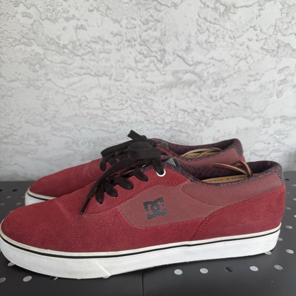 Mens DC Shoe Company Switch Maroon Suede‎ Skateboard Athletic Sneakers Shoes 12